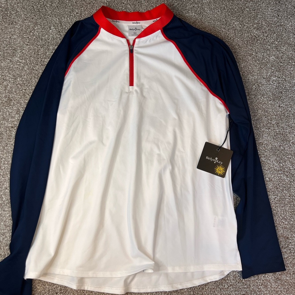 NEW! Women’s Belyn Key Red,White and Navy Long Sleeve Top